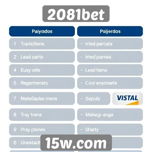 Avaliação dos métodos de pagamento disponíveis no 2081bet